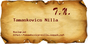 Tamaskovics Nilla névjegykártya